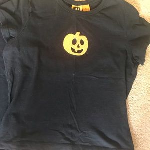 Beaded Pumpkin Halloween Sleeve Shirt